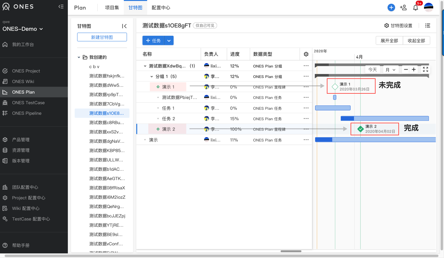 项目甘特图