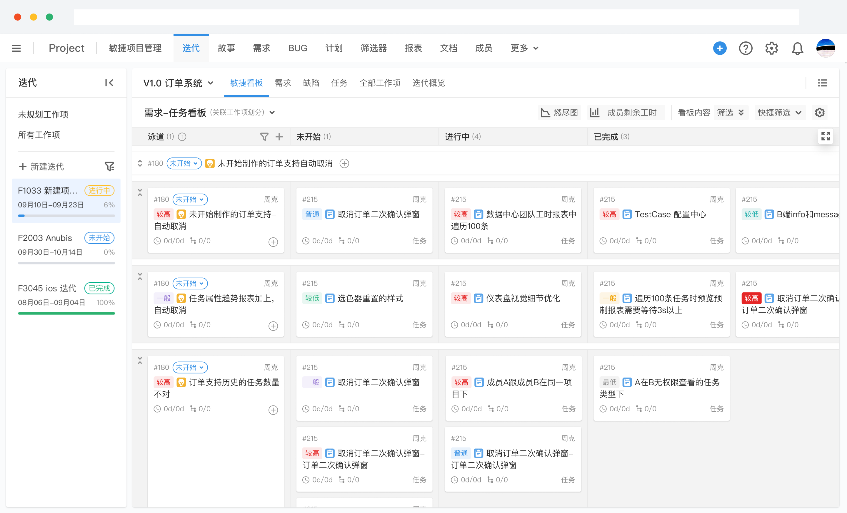 项目进度表