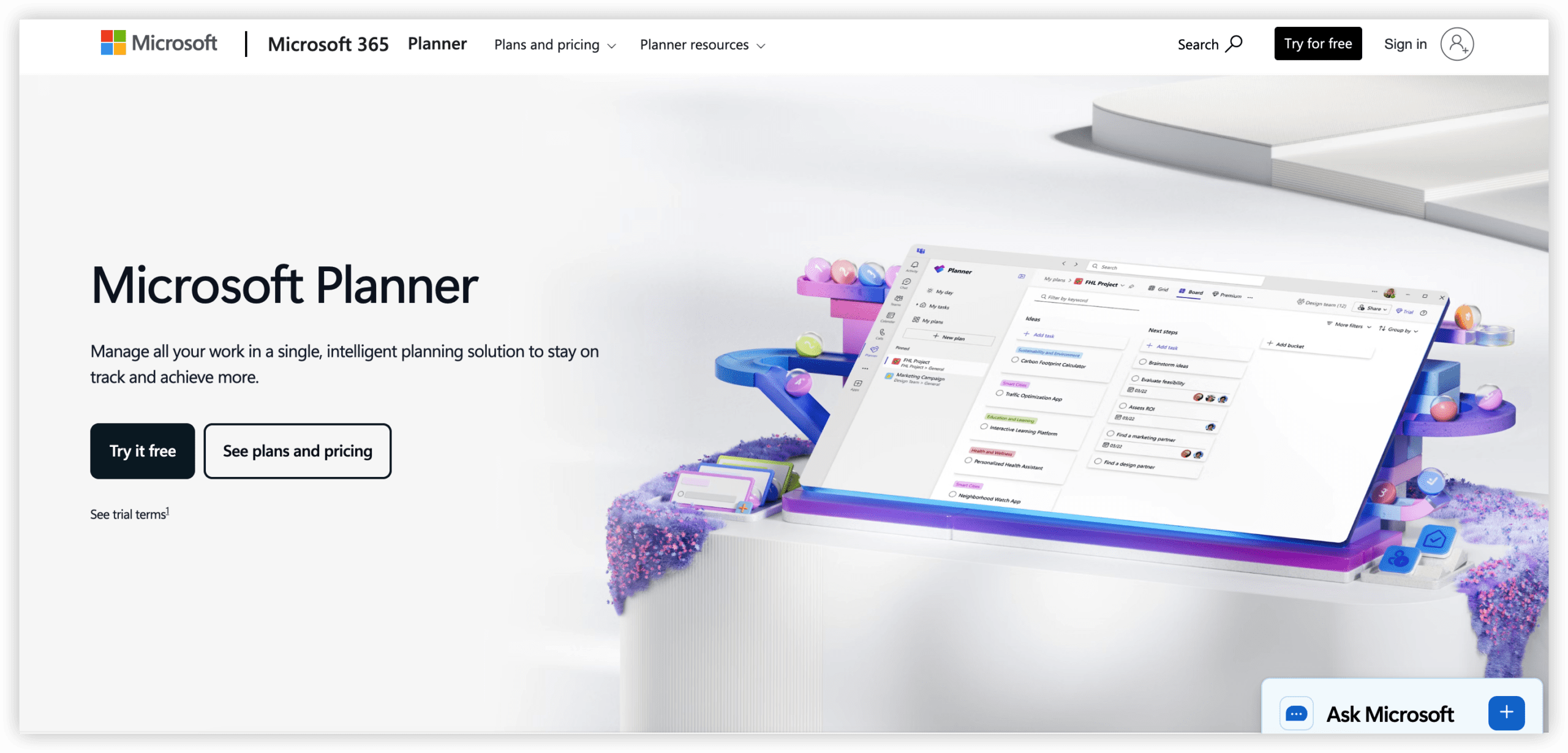 项目管理工具选型 Microsoft Planner 产品图